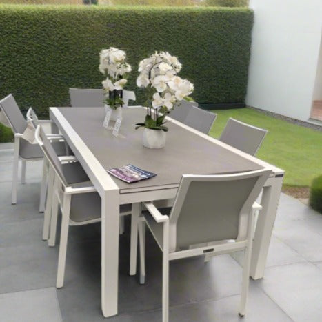 Jati & Kebon St Lucia 8 Seat Dining Set White