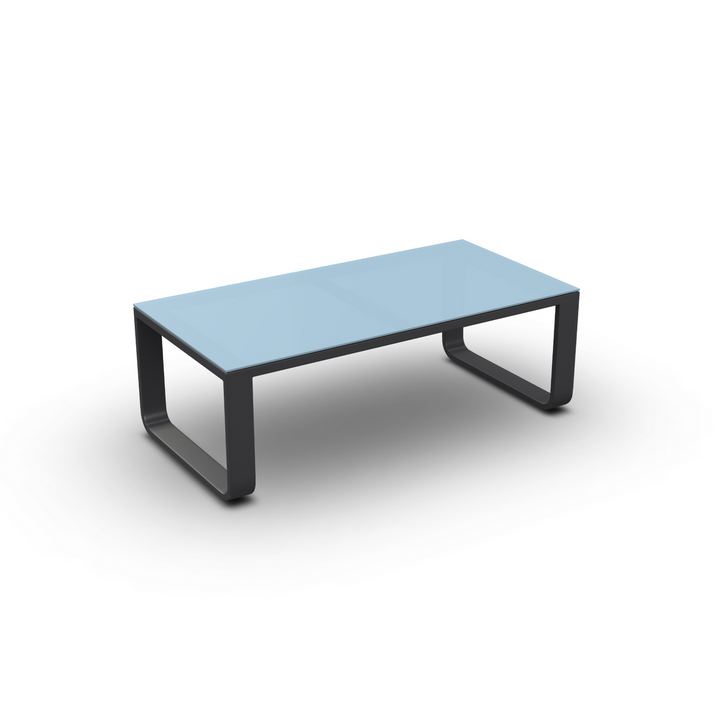 Jati & Kebon Coral Garden Coffee Table - Charcoal Aluminium Frame - Grey Glass Top