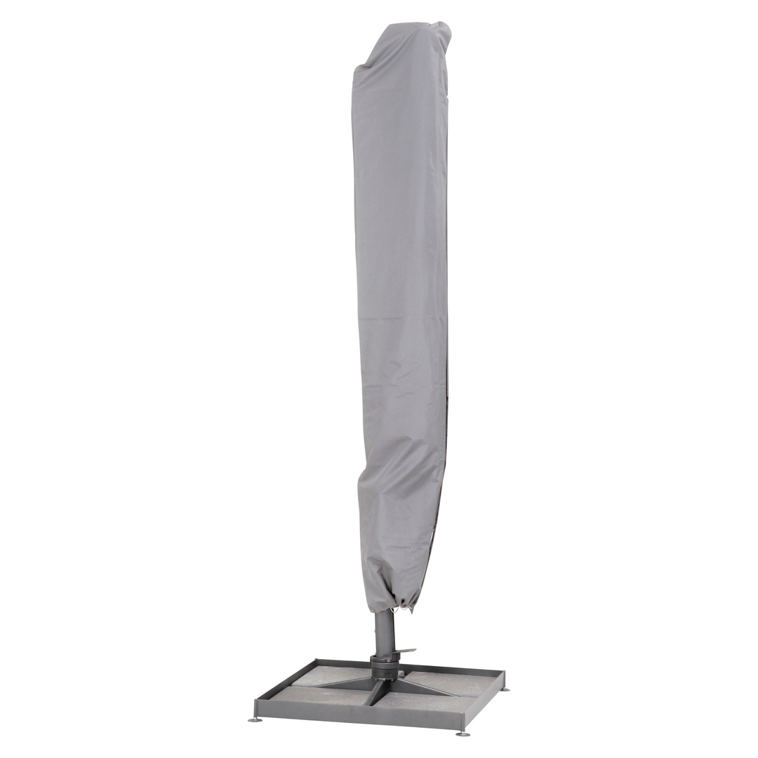 4SO Siesta 3m x 3m Wood Effect Cantilever Parasol with Granite Base, Wheels & Cover in Charcoal