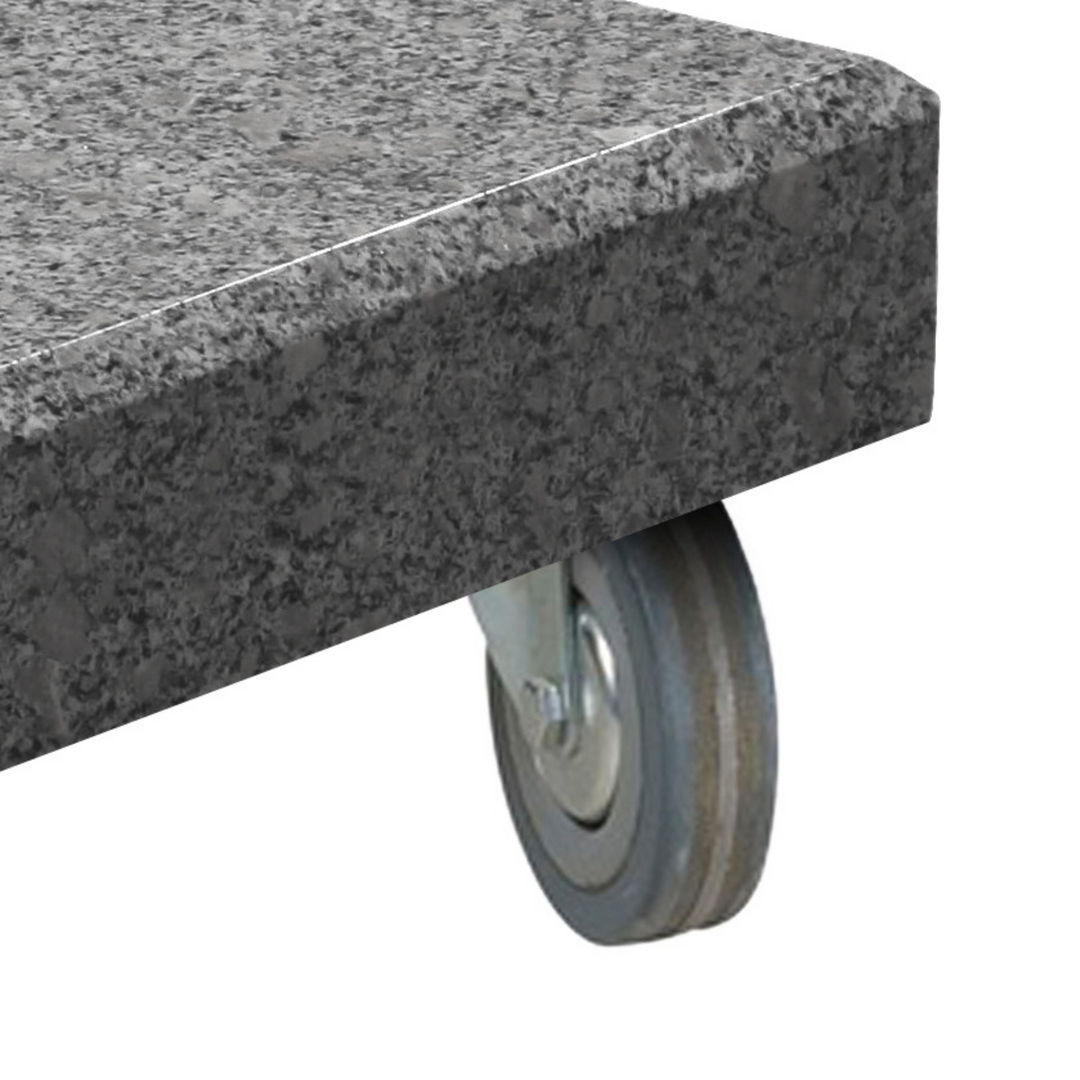 4SO Siesta 3m x 3m Wood Effect Cantilever Parasol with Granite Base, Wheels & Cover in Charcoal