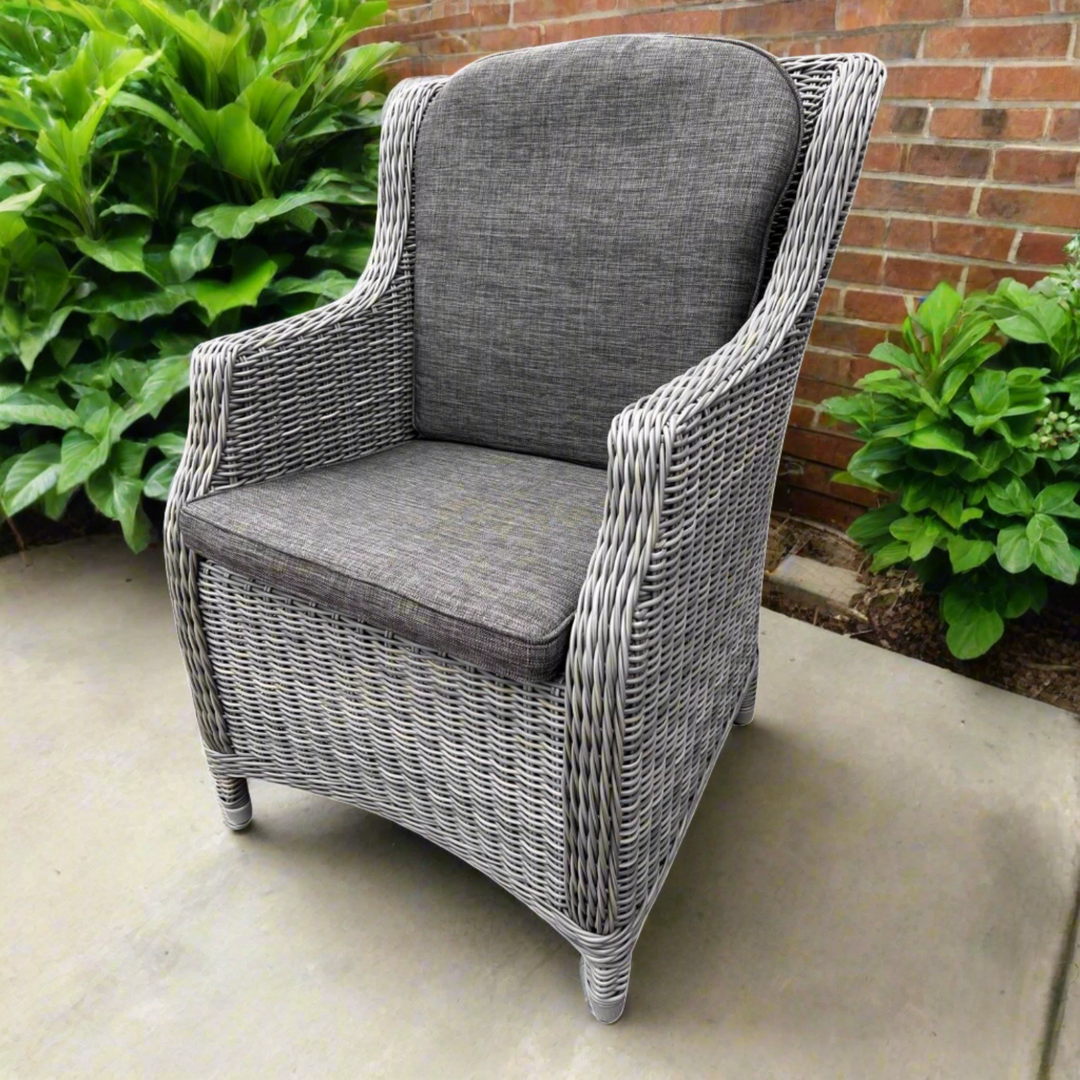 4SO Brighton Chair with Seat & Back Cushions - Rock Grey