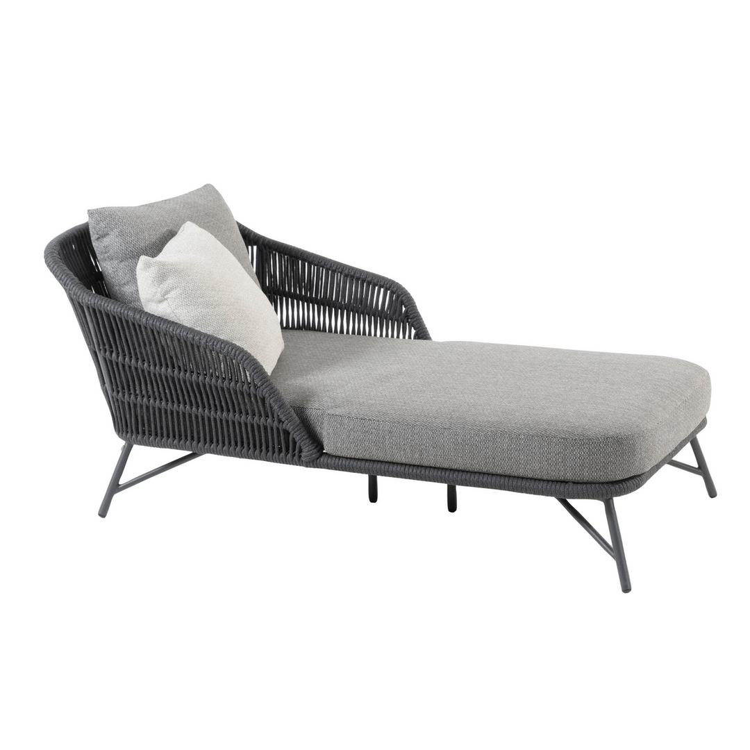 4SO Marbella Outdoor Single Daybed with 3 Weatherproof Cushions | Anthracite Grey