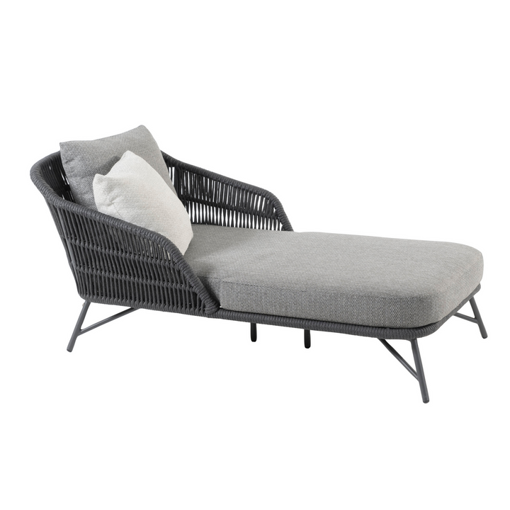 4SO Marbella Outdoor Single Daybed with 3 Weatherproof Cushions | Anthracite Grey
