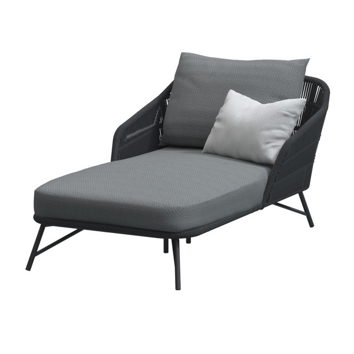 4SO Marbella Outdoor Single Daybed with 3 Weatherproof Cushions | Anthracite Grey