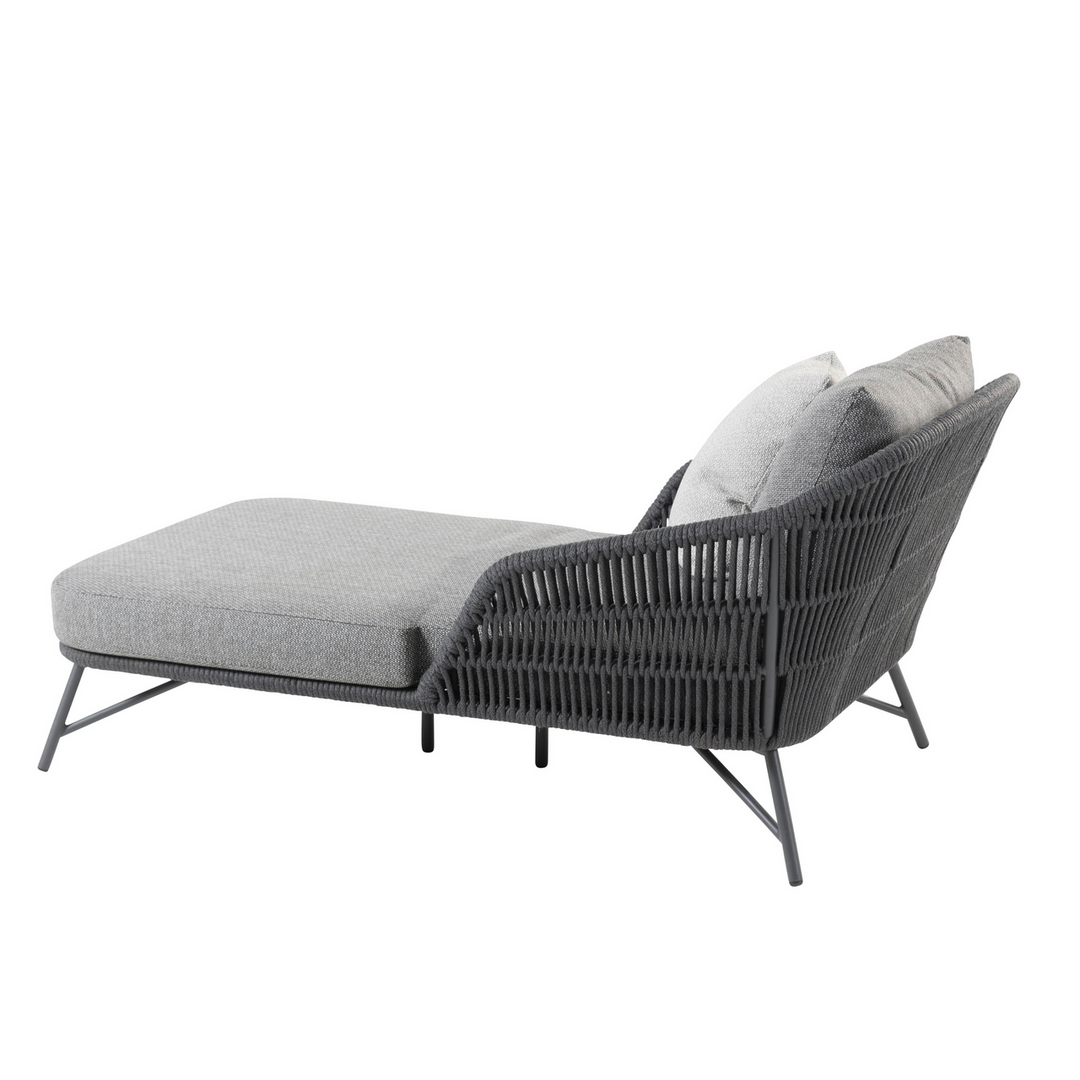 4SO Marbella Outdoor Single Daybed with 3 Weatherproof Cushions | Anthracite Grey