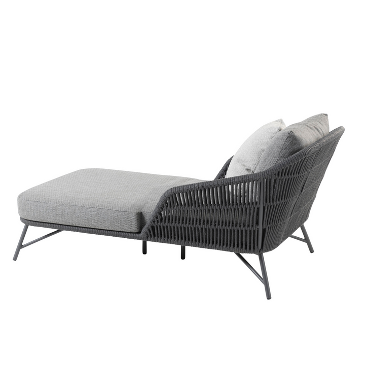 4SO Marbella Outdoor Single Daybed with 3 Weatherproof Cushions | Anthracite Grey