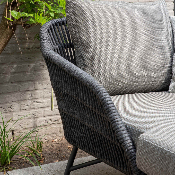 4SO Marbella Outdoor Single Daybed with 3 Weatherproof Cushions | Anthracite Grey