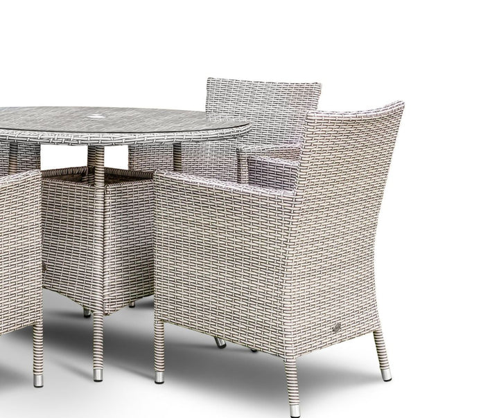 Grace Bay 6 Seat Round Flat Weave Garden Dining Set