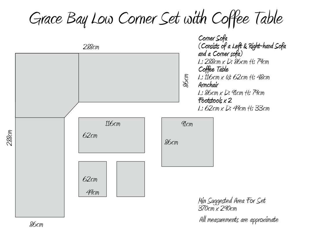Grace Bay Casual Corner Set With Coffee Table