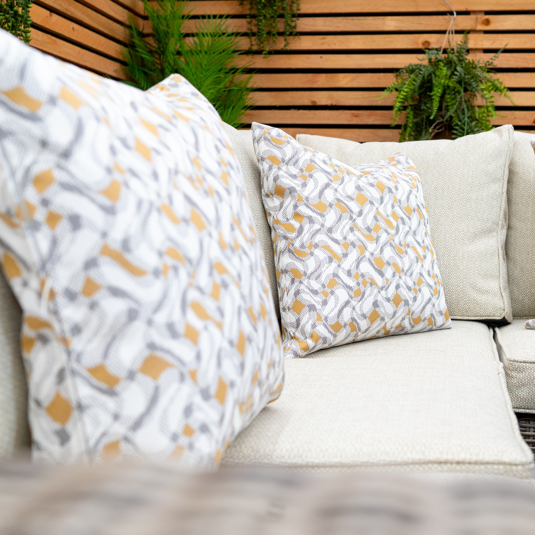 Kensington Rattan Right-Hand High Corner Outdoor Dining & Lounging Set | Seats 7