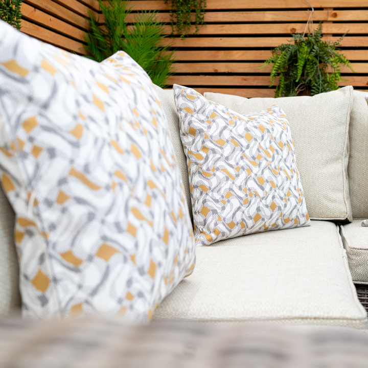 Kensington Rattan Right-Hand High Corner Outdoor Dining & Lounging Set | Seats 7