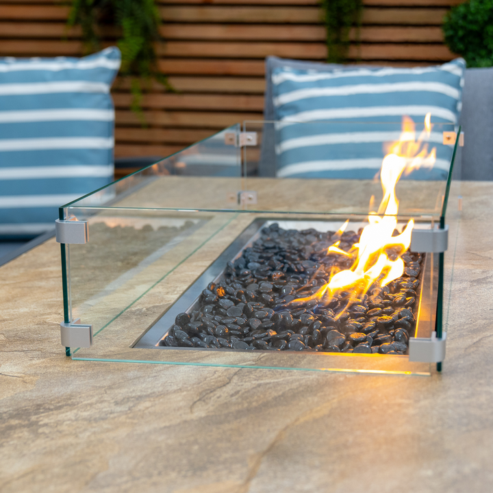 Mayfair Outdoor Sofa Set with Flame Table | Seats 7