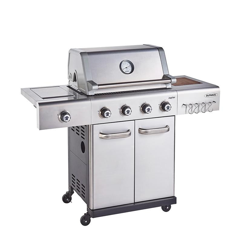 Outback Jupiter 4 Burner Hybrid BBQ -Stainless Steel
