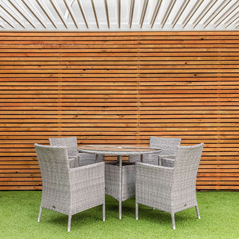 Grace Bay 4 Seat Round Flat Weave Garden Dining Set