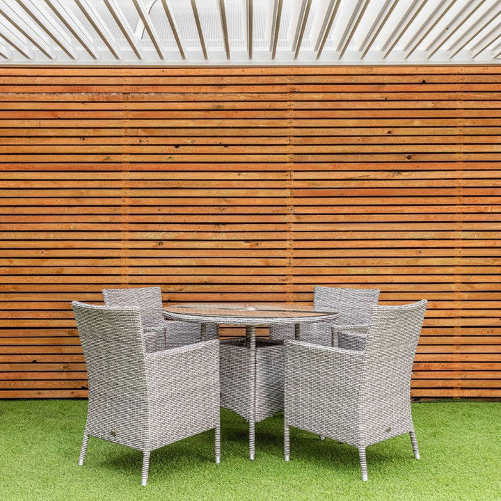 Grace Bay 4 Seat Round Flat Weave Garden Dining Set