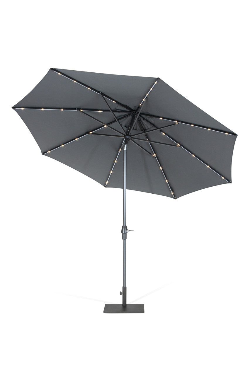 Kettler 3.0m Wind Up Auto Tilt LED Solar Grey Taupe Canopy