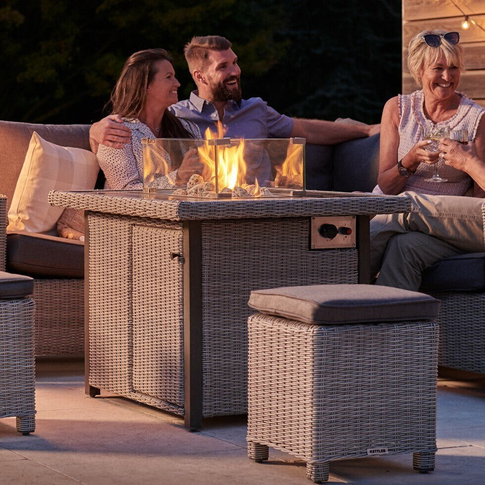 Kettler Palma Fire Pit Mini Table Rattan
