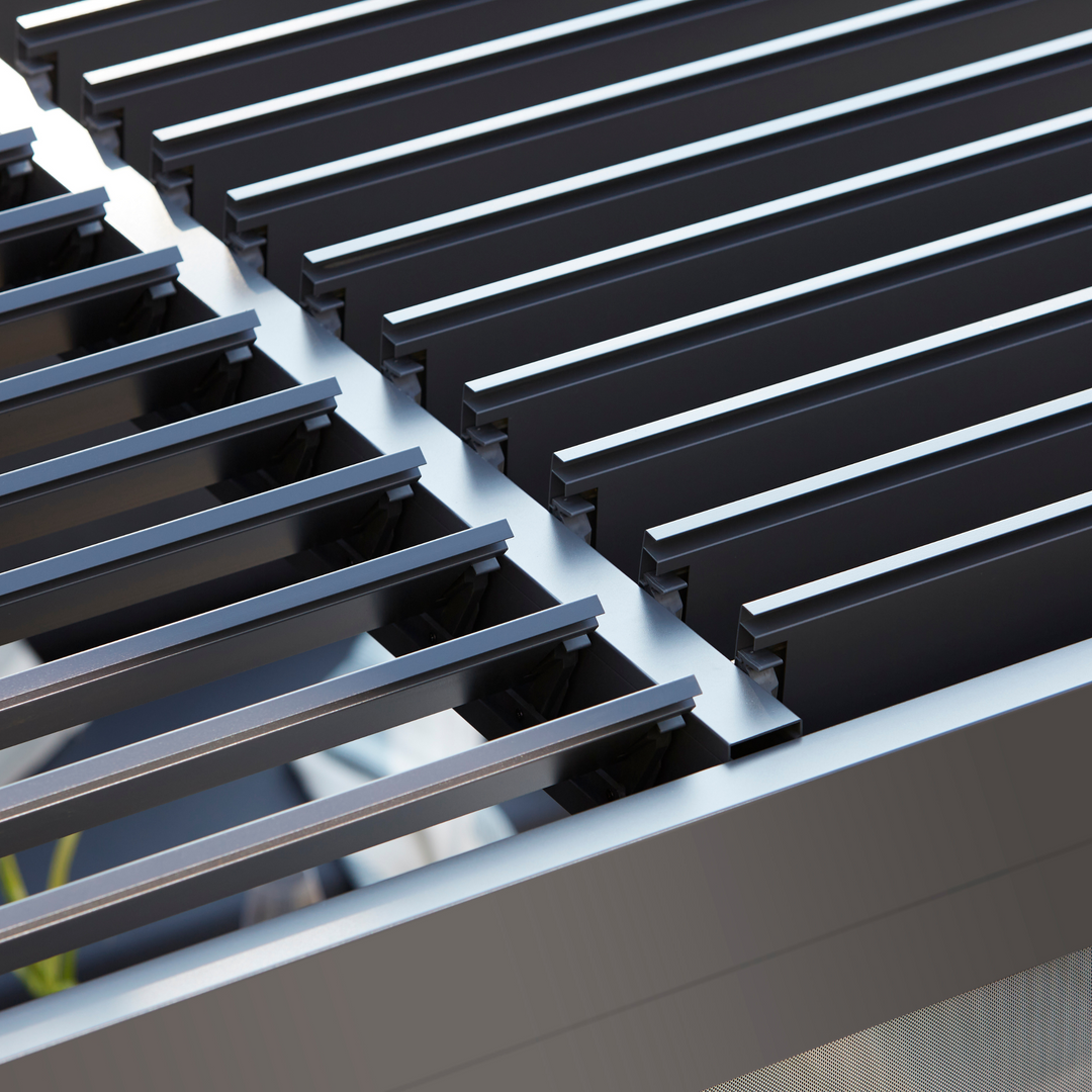 Royce Cube Aluminium 4 x 4M  Luxury Pergola with Solar LED Light Pack | Anthracite