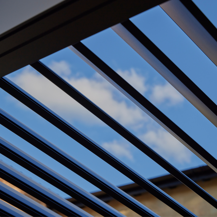 Royce Cube Aluminium 4 x 3M  Luxury Pergola with Solar LED Light Pack | Anthracite