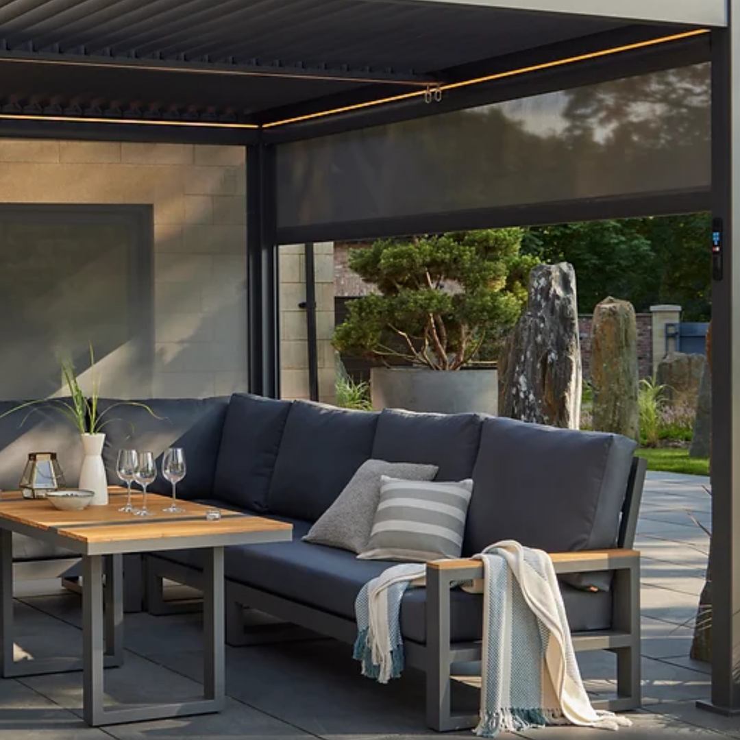 Royce Cube Pergola 3.6m Wide Pull Down Screens