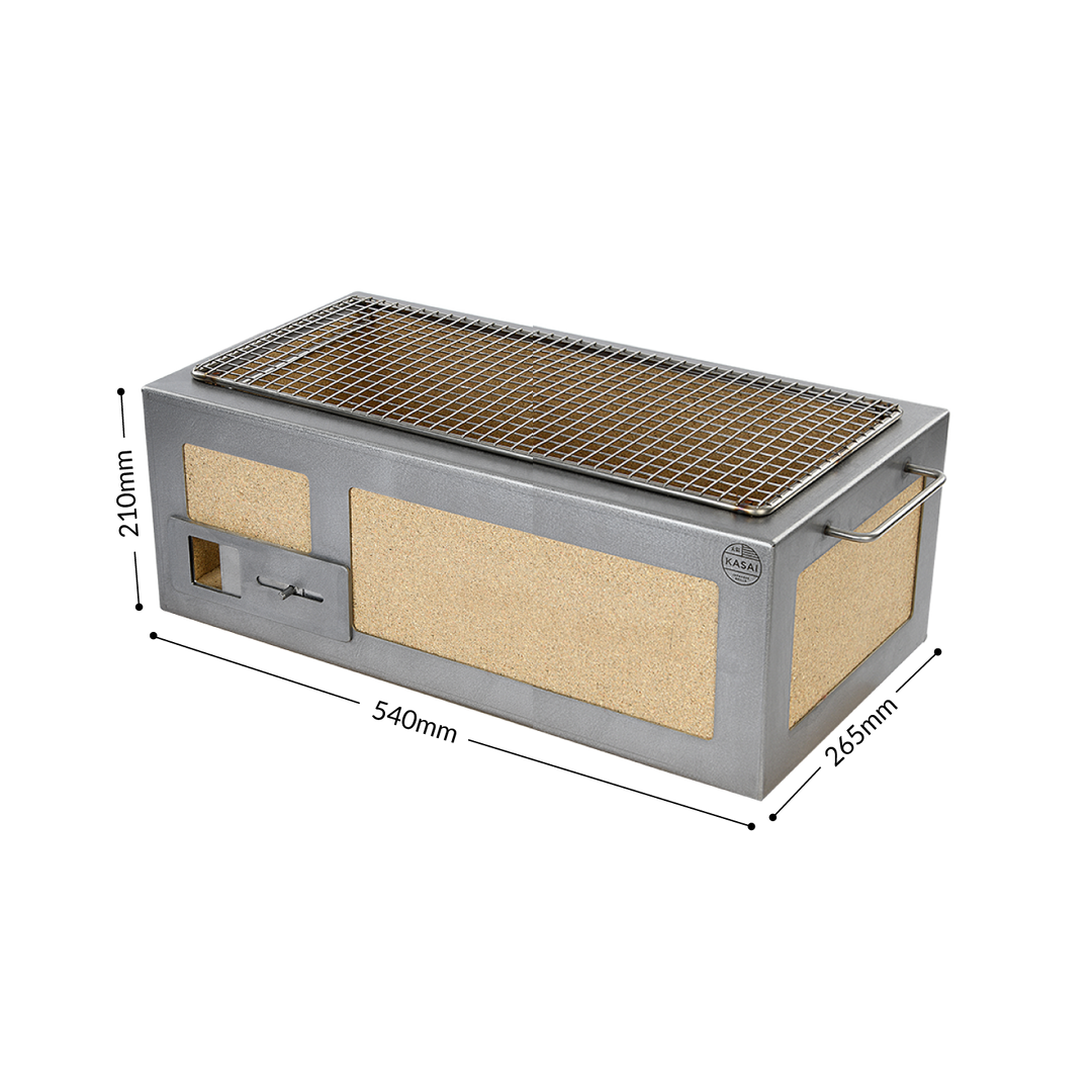 Medium Long Kasai Konro Grill with Stainless Steel Frame