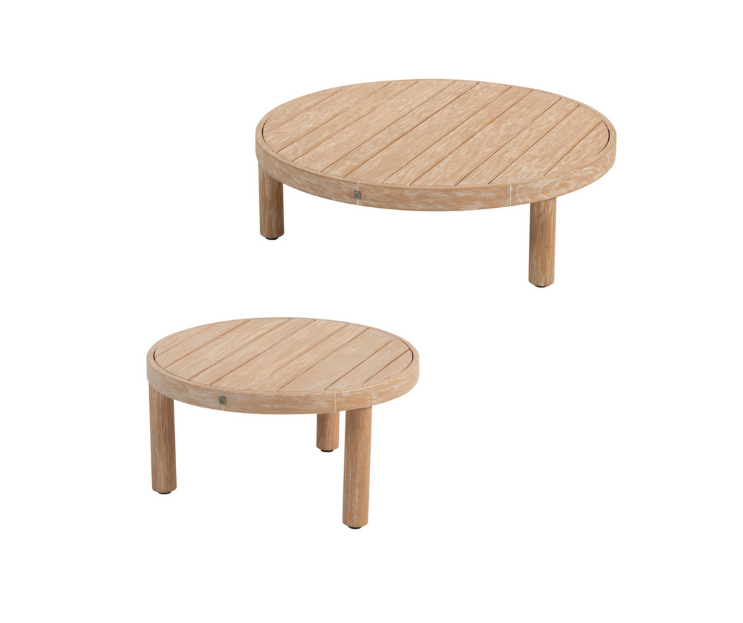 4SO Casanova Modular Outdoor Corner Big Sofa in latte with Sem Brushed Teak Tables