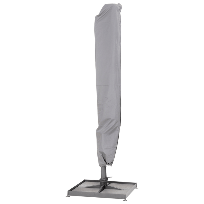 4SO Siesta 3m x 3m Wood Effect Cantilever Parasol with Granite Base, Wheels & Cover in Charcoal