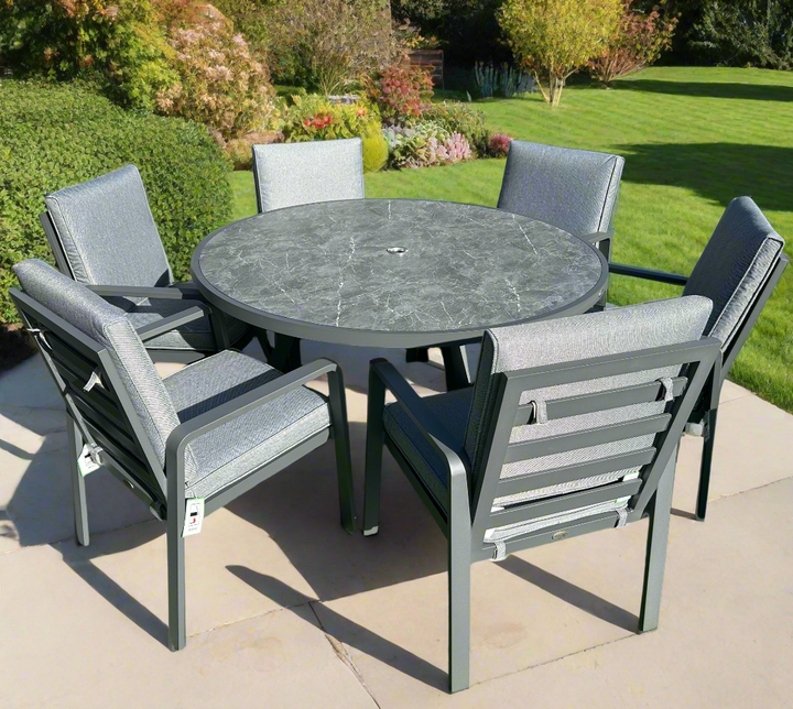 Mayfair Outdoor 6 Seat Round 140cm Dining Set