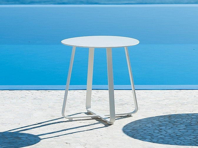 Jati & Kebon St Lucia Aluminium Garden Side Table 45x45cm | White