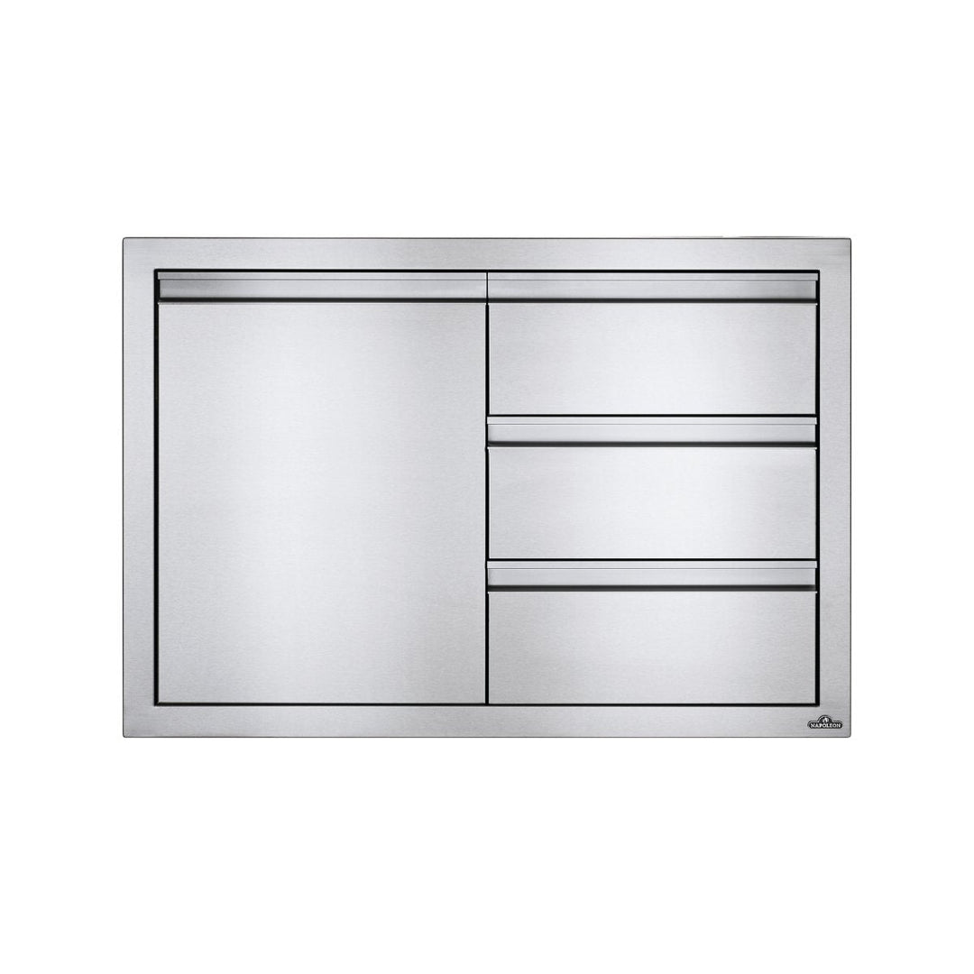 Napoleon Single Door Triple Drawer Combo