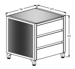 Oliveti Three Drawer Unit 700 or 1010