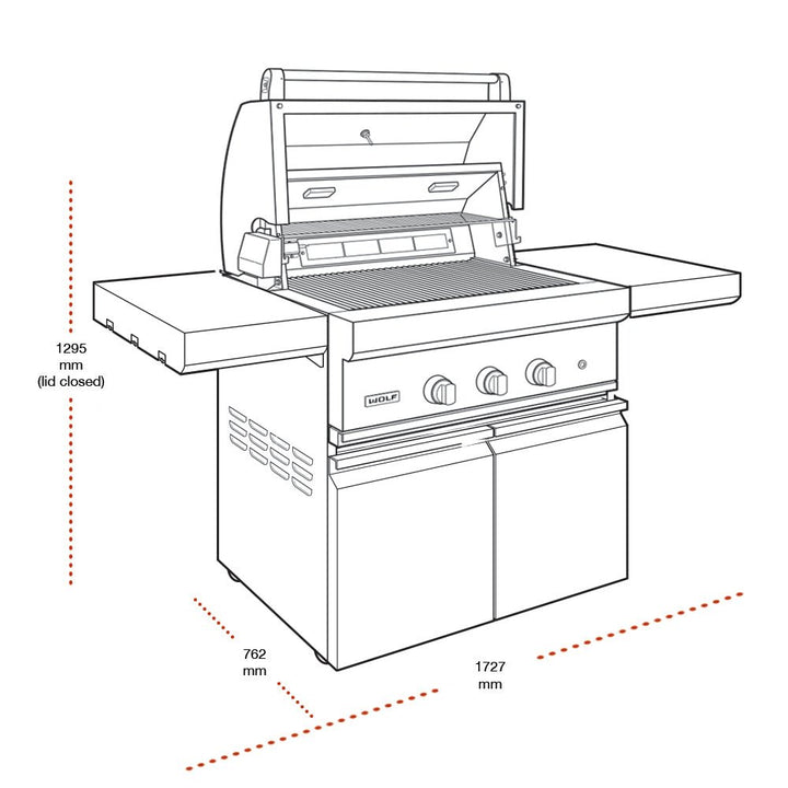Wolf Gas Grill 107cm with Cart